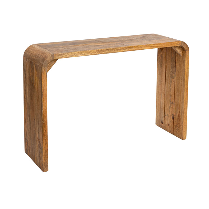 Monaco Modern Waterfall Edge Mango Wood Console Table, Brown