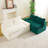 Green&White Turtle Velvet Double Chaise Lounge Multifunctional Lazy Sofa-843493919