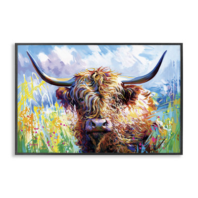Art à giclée de bovins à poils longs par Leon Devenice