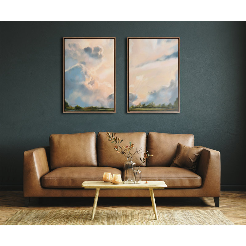 Corrigan Studio® Sylvie Clouds Framed Canvas Set By Mary Sparrow 2 Piece 18X24, Gold, 23" x 33"