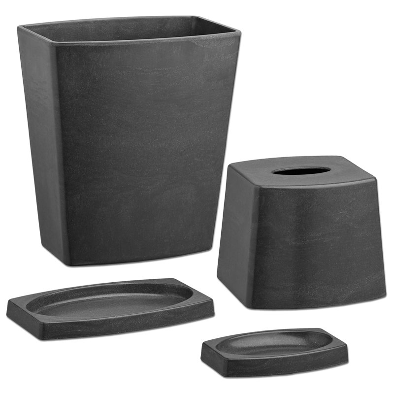 Aquavia Bathroom Accessory Set, Ash Black