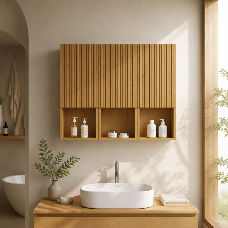 41.34"Bathroom Wall Mounted Cabinet, Narrow Storage Cabinet With Door And Shelves
