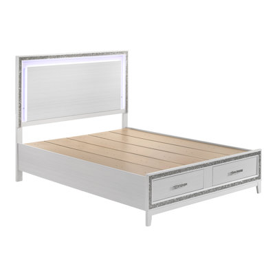 Spencyr White Eastern King Platform Storage Bed -  Everly Quinn, 5D637C3478044219BC349F8F4411E8A2