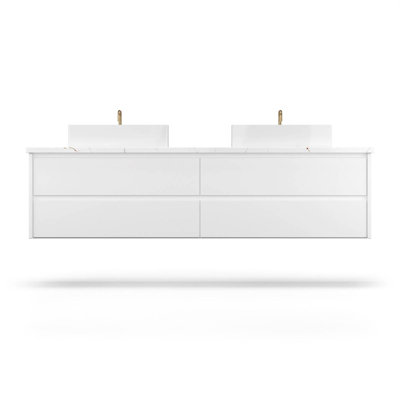 Gilded Double Drawer Bath Floating Vanity