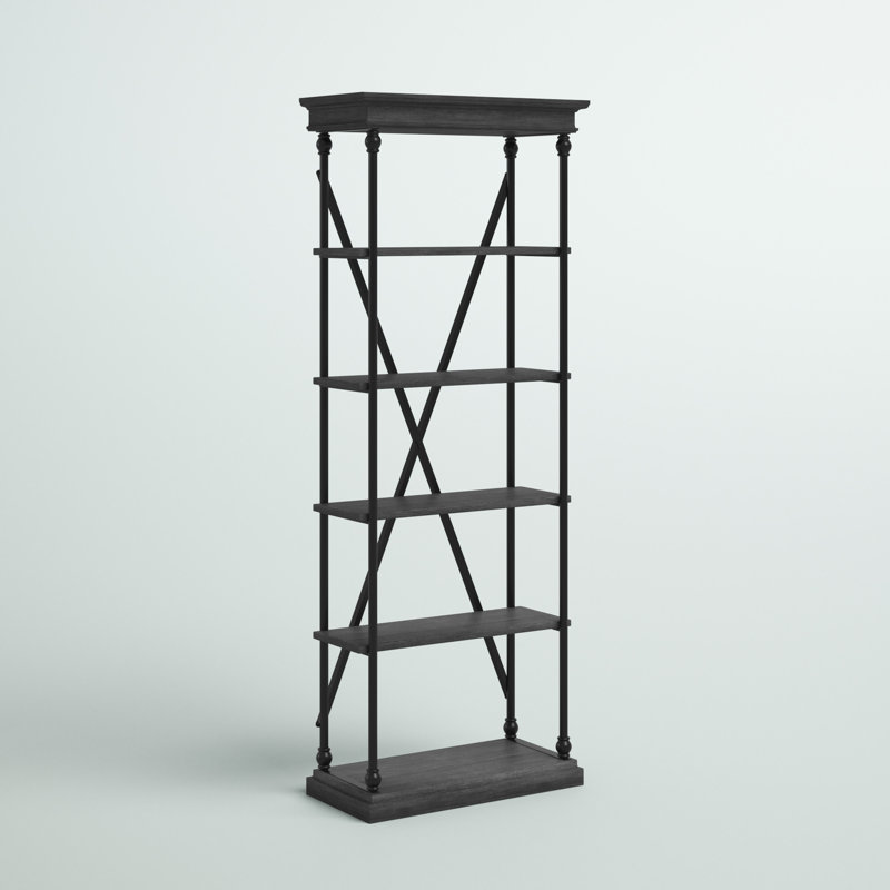 Bibliothèque étagère H 84,25 po x l 33 po Kyler, Noir