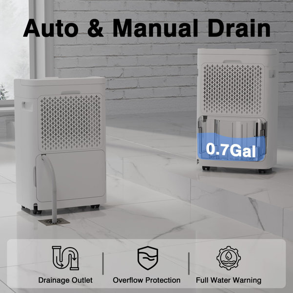 AIRPLUS 70 Pint Smart Dehumidifier for Home, Portable Dehumidifier for ...