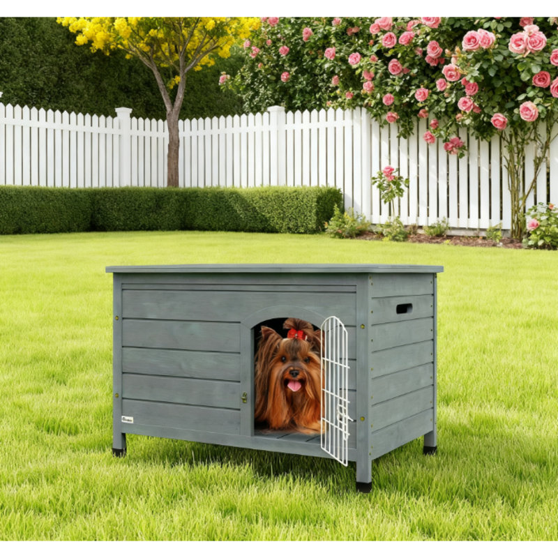 Cage pour chien avec porte grillagée et verrou, ouverture supérieure amovible