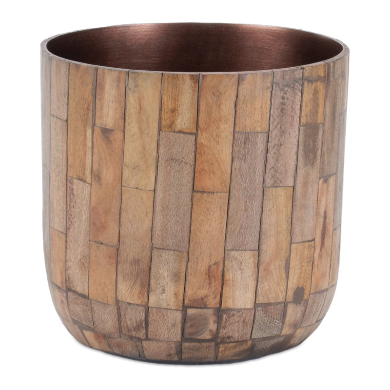 Round Wooden Planter