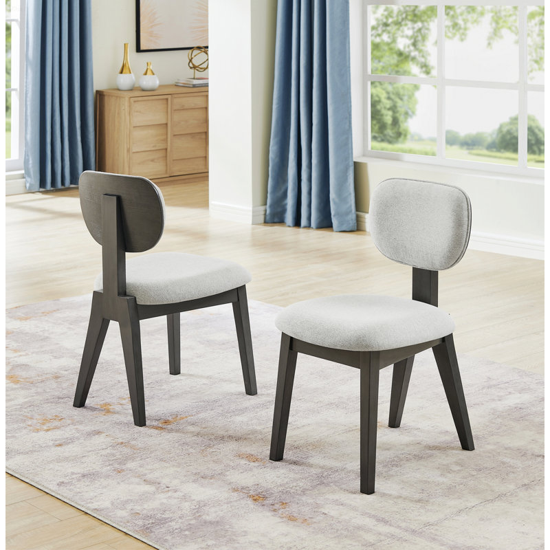 Deux chaises pour l'intérieur, ensemble de 2 chaises de salle à manger rembourrées avec structure en bois