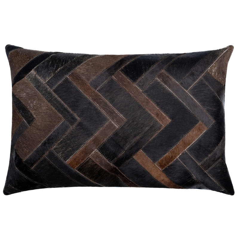 Coussins décoratifs en cuir de vache Canvello, H 16 po x l 24 po, Rectangulaire