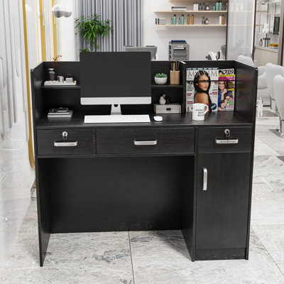 Disanto Rectangle Manufactured Wood Reception Desk