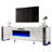 Bhhatu 80" TV Stand with Electric Fireplace Included, All White-98876977-99357219