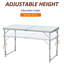 Table pliante 47 po pour camping - Hauteur réglable, légère, portable, maison, garage, espaces de pique-nique, pique-nique léger et robuste, tâches intérieures