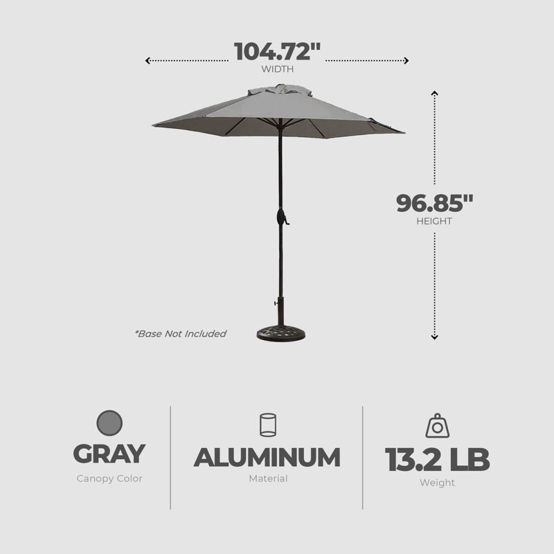 Arlmont & Co. 9 Foot Norwalk Market Umbrella with Push Button Tilt