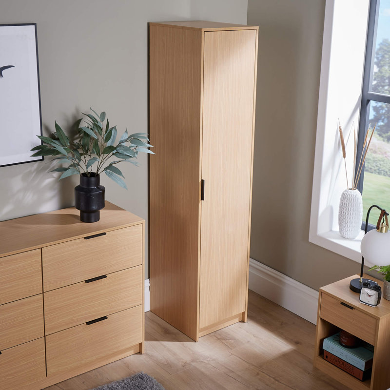 Phoenix 1 Door Hanging Rail Bedroom Storage Wardrobe, Oak