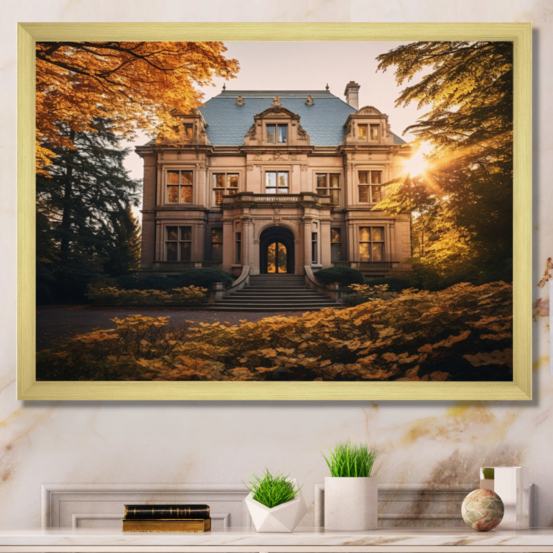 Décoration murale Oregon Pittock Mansion Sunrise II - Oregon, H 24 po x l 32 po x P 1 po, Encadrement doré