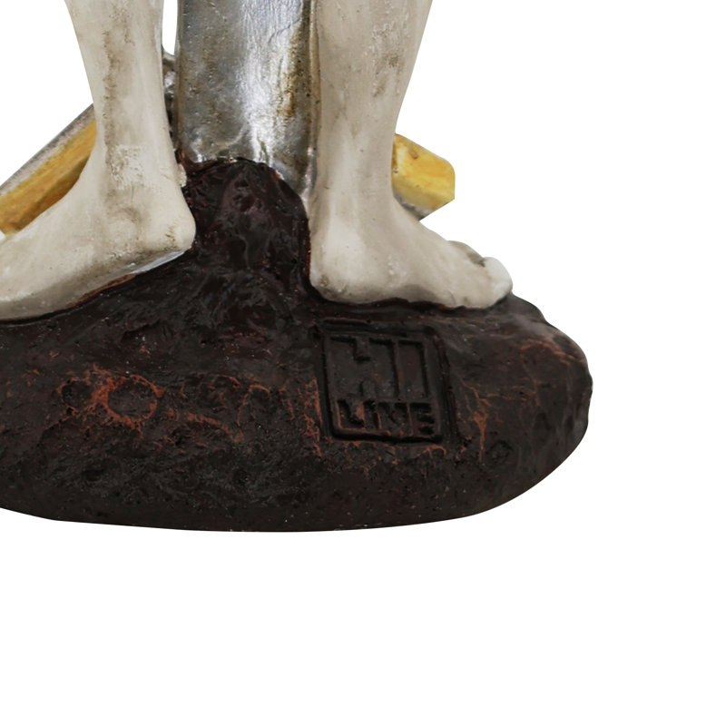 Statue extraterrestre en résine avec signe de bienvenue