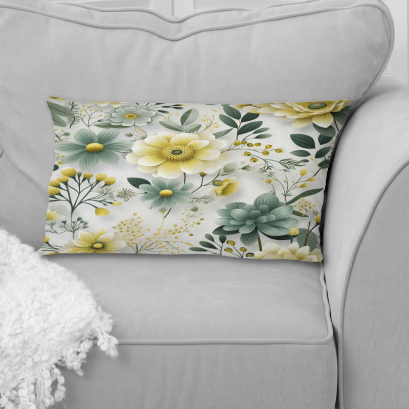 Motif floral chic vert Boho - coussin à imprimé floral