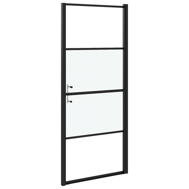 Shower Door 35.8" x 76.8" Black, Half Frosted