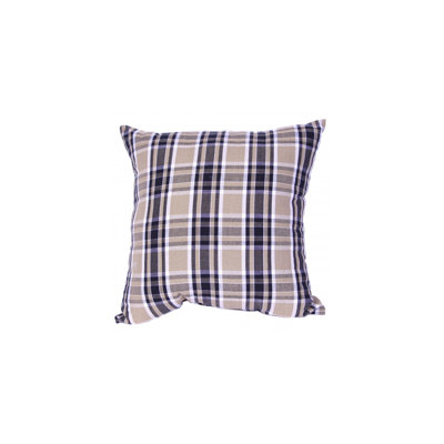 Haze Plaid Cotton Throw Pillow