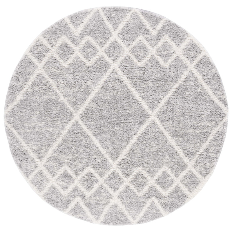 Baiden Shag Performance Geometric Rug, Round 7'