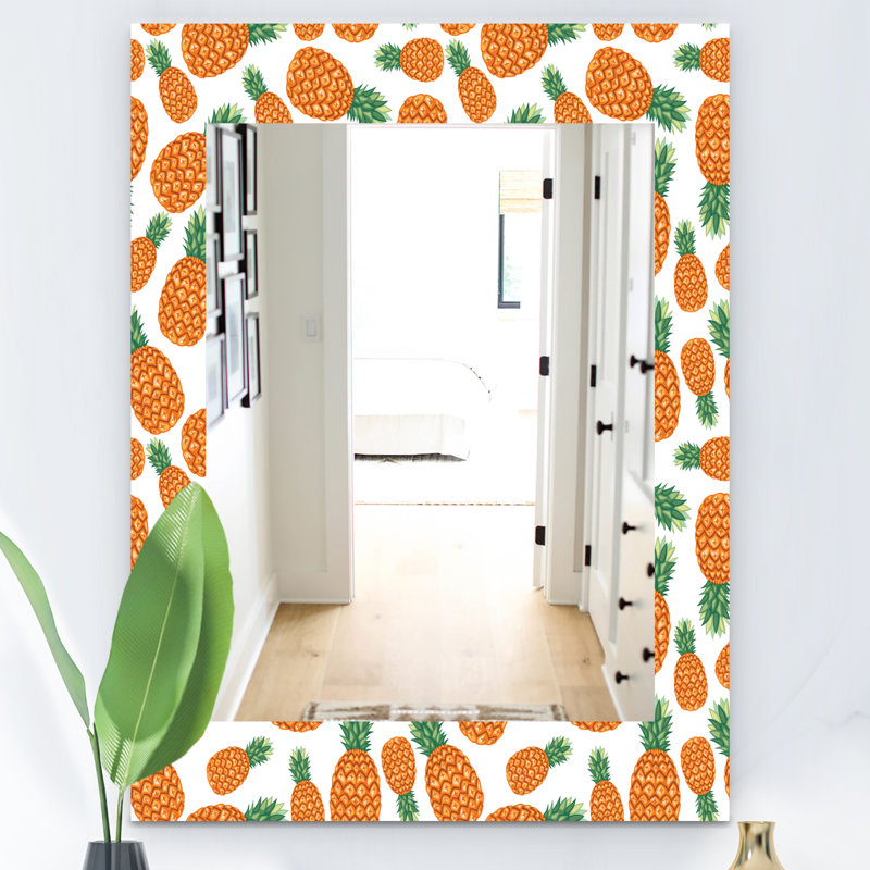 Miroir mural moderne avec cadre, H 24 po x l 32 po, Floral