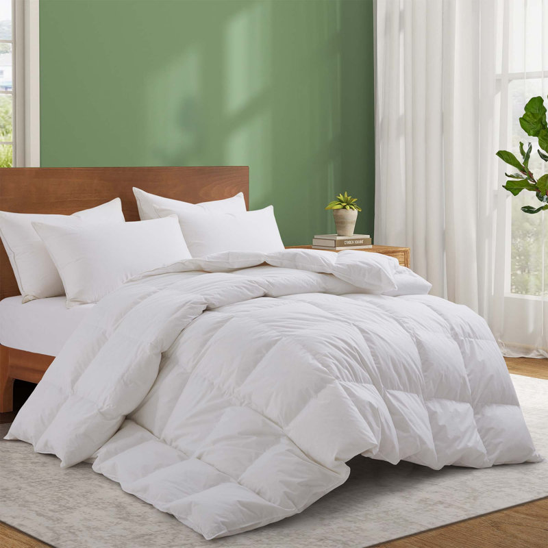 Housse de couette toutes saisons 100% coton, Très grand lit, White