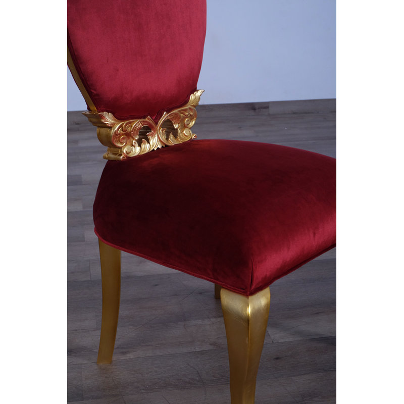Chaise en velours Marjarie, Rouge Bourgogne