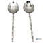 Elyon Diamond Reflective Silver Salad Serving Set Indian Artisan Made Hostess Set Hand Forged Stainless Steel 2 Pieces