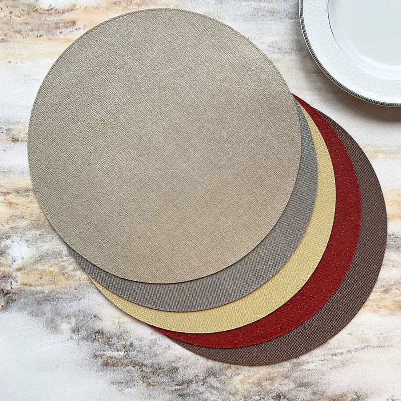 Gem Vinyl Round Placemats, Pearl