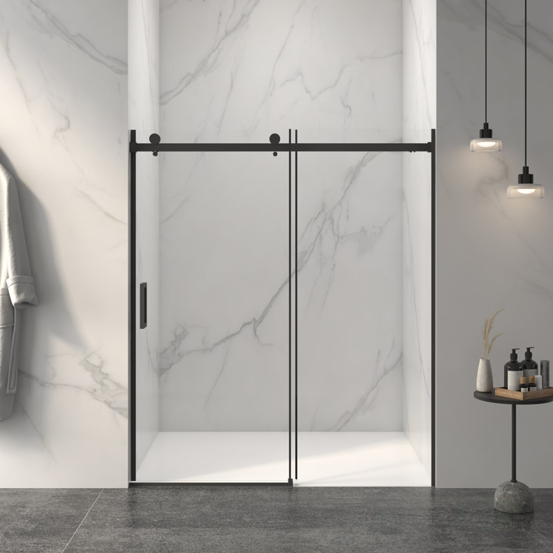 56-60"W X 72"H Frameless Sliding Shower Door,5/16" (8Mm) Thick SGCC Tempered Clear Glass,Double Side Easy Clean Coat, Shower Door