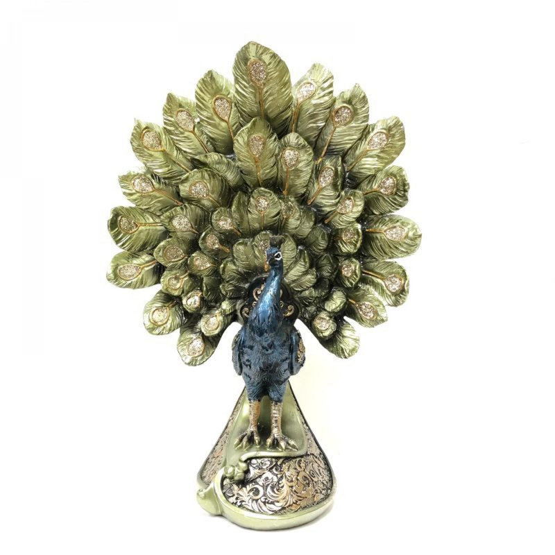 Peacock On A Pedestal Figurine