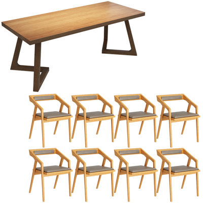 American style retro solid wood dining table set
