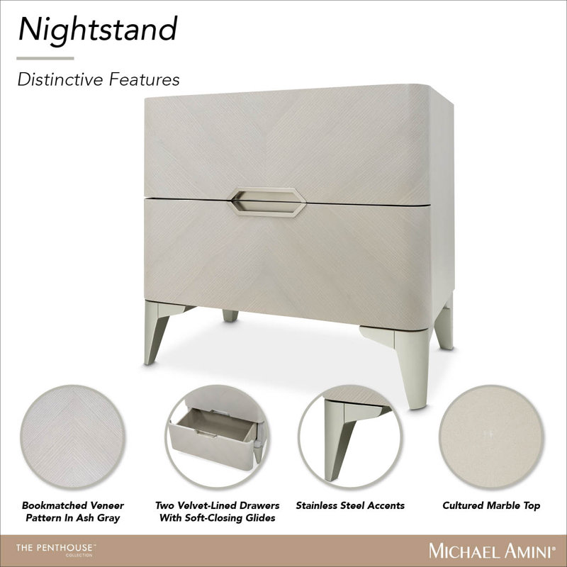 Penthouse Nightstand - Ash Gray