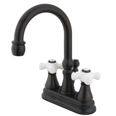 Robinet pour salle de bain avec poignées doubles en croix central à