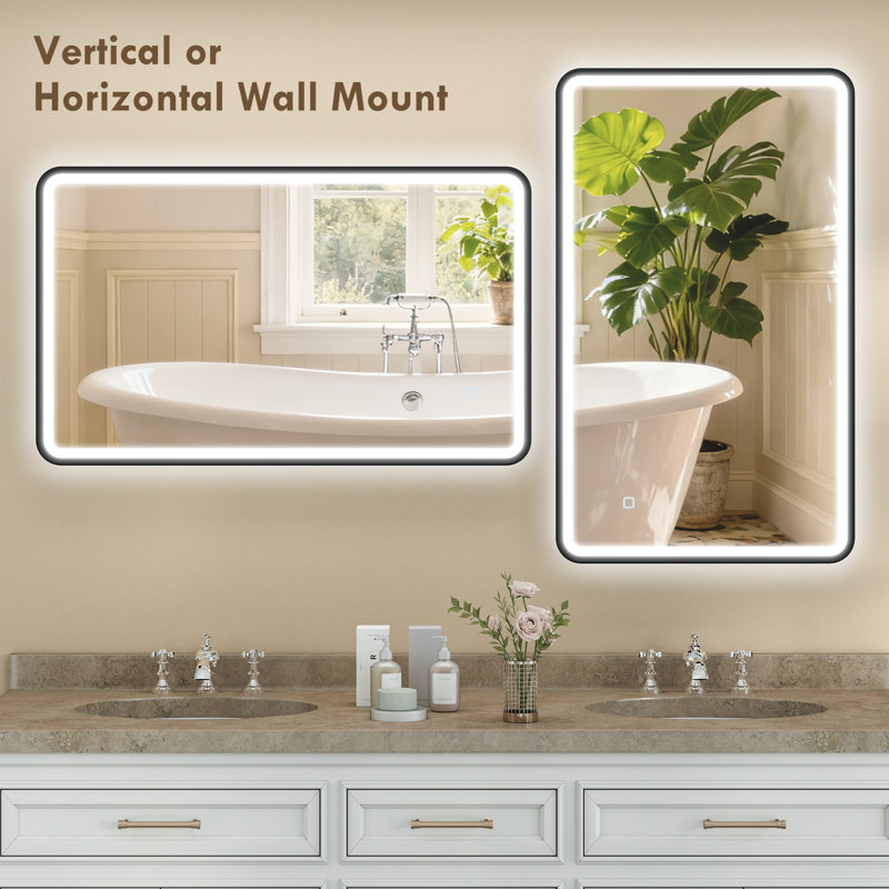 Miroir de salle de bain mural 40 "x 24" avec lumières DEL, 40 po x 24 po
