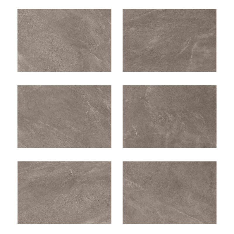 Monolithe 23,62 po X 35,43 po Carrelage de sol en porcelaine mate 2CM (11,62 pieds carrés / caisse), Brun caramel