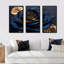«Gilded Rose in Kings Blue III», reproduction de cadre flottant sur toile 3 pièces-401390684-401390688