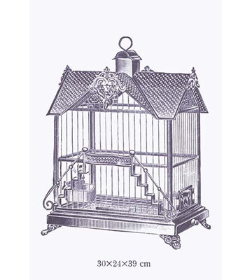 « orné bleu oiseau cage i », impression