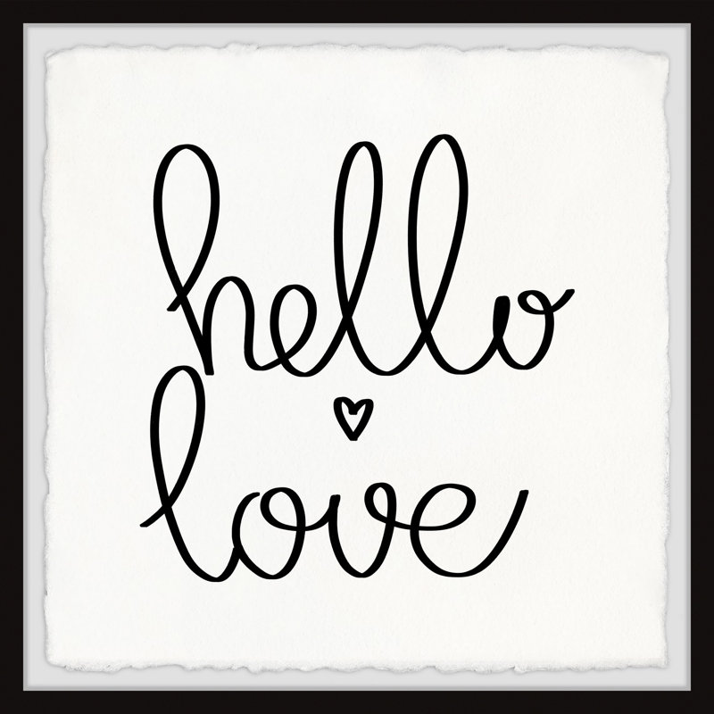 «Bowens Hello Love», reproduction encadrée, H 18 po x l 18 po x 1,5 po