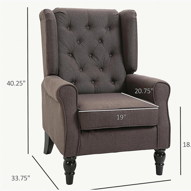 Méridienne capitonnée à boutons, fauteuil à oreilles
