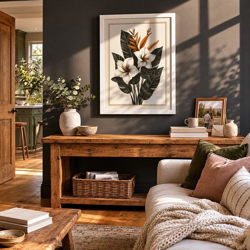 Study Botanical - Framed Print, A3 - 42.0 x 29.7 cm, White