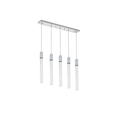 Luminaire suspendu rectangulaire à 5 lumières pour îlot de cuisine Aliha