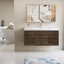 Meuble-lavabo mural simple 48 po avec plateau en résine intégré, 2 armoires, 2 tiroirs à fermeture en douceur et assemblage complet-88594117-100845385