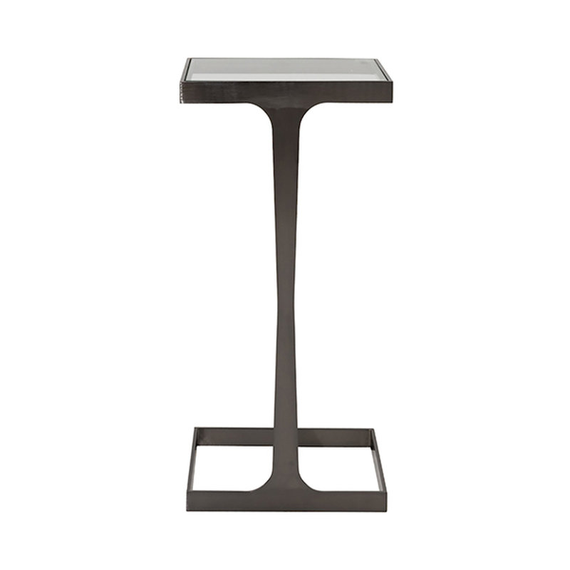 Maisel Glass Top End Table, Gunmetal