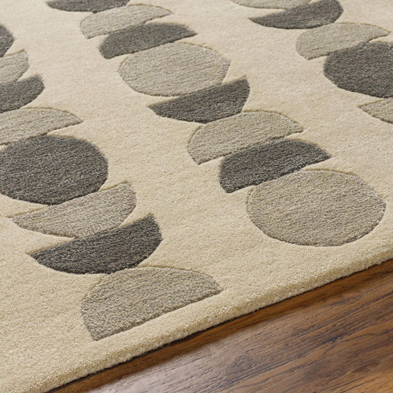 Rectangle Balla Hand Tufted Wool/Viscose Area Rug in Taupe, Rectangle 8' x 10'