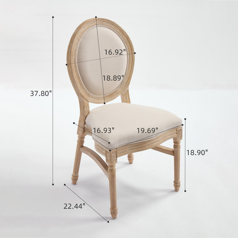 King Louis XVI Upholstered Round Back Dining Chair, 4