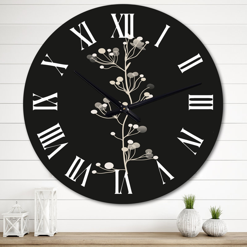 Horloge murale abstraite monochrome rétro, Très grand