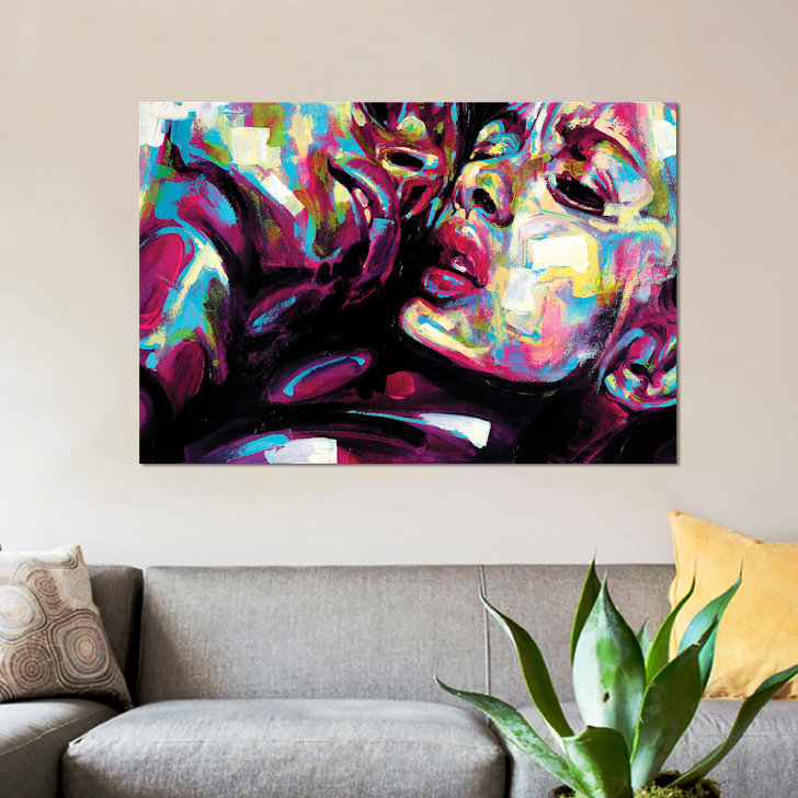 Passion par James Gray - impression sur toile tendue, H 18 po x l 26 po x P 1,5 po, Toile avec cadre noir