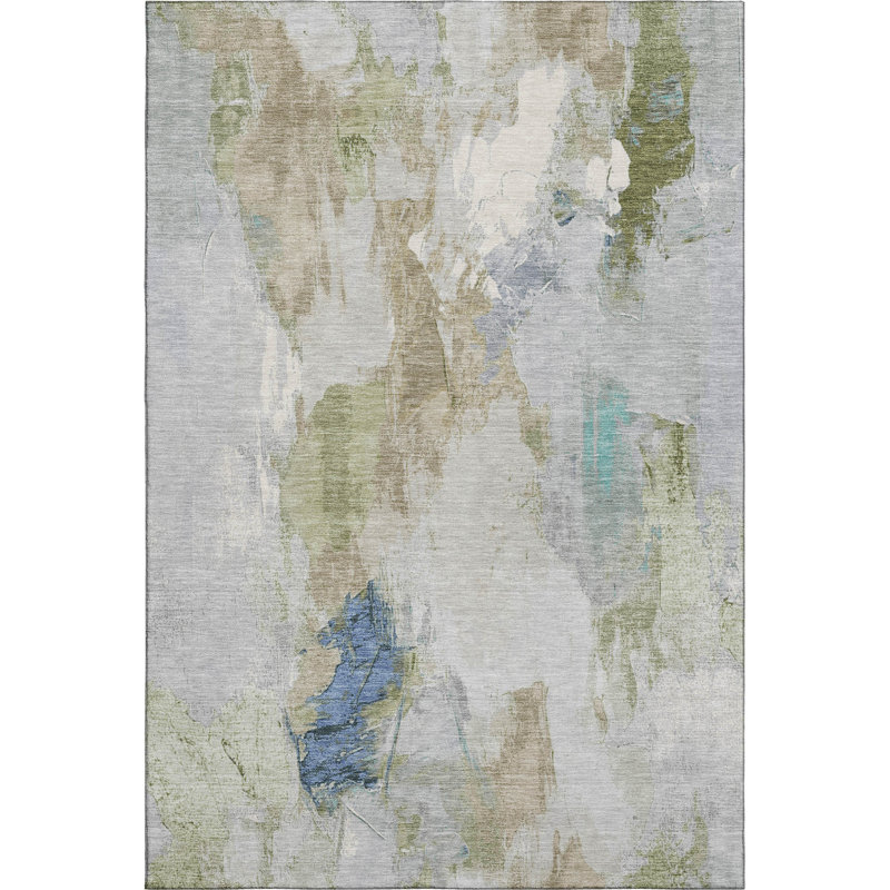 Tapis abstrait lavable à la machine de qualité supérieure Emest AMF1914, Rectangle 2 pi 6 po x 3 pi 10 po